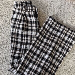 Aura Black and White Plaid Trousers
